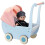 Carrinho de bebê de madeira azul para boneca Cor única 4