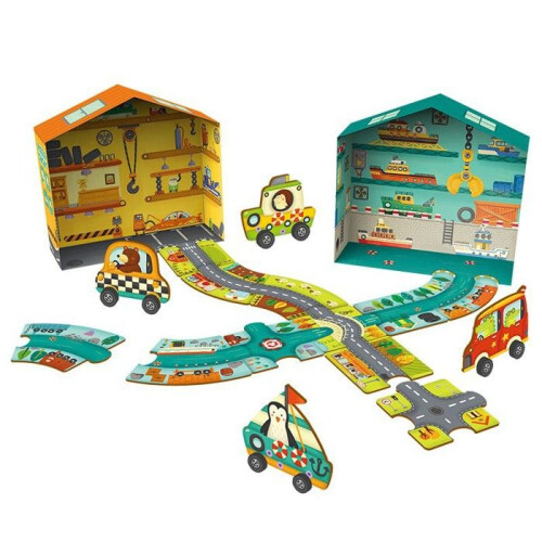 Coffret Circuit in puzzle - MIDEER - Veicoli e macchinari - 34 pezzi - Interno 2