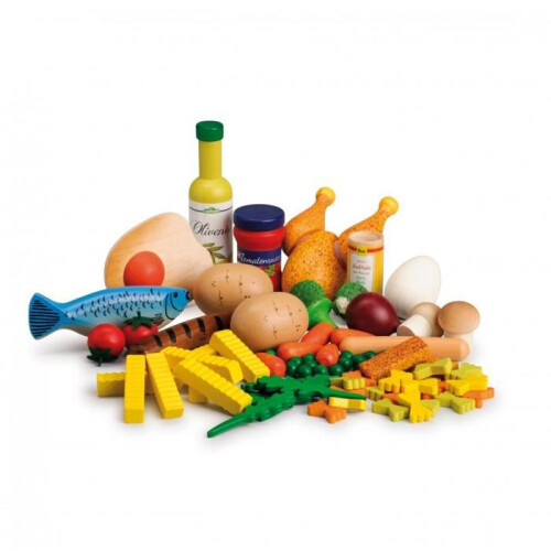 Erzi - Juego de alimentos de madera 75 pcs 1