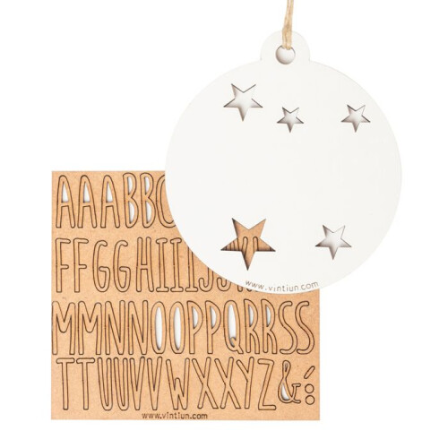 Vintiun - Customizable White Wood Christmas Bauble 1