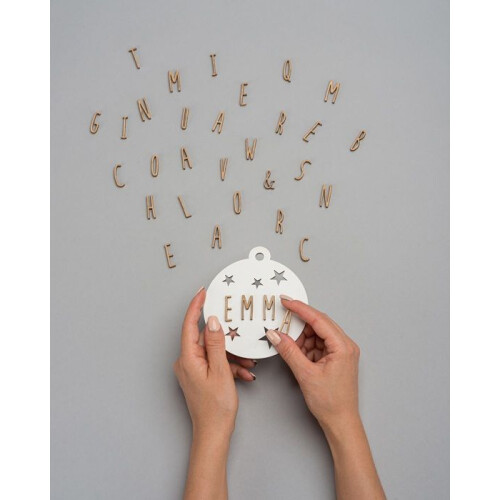 Vintiun - Customizable White Wood Christmas Bauble 2