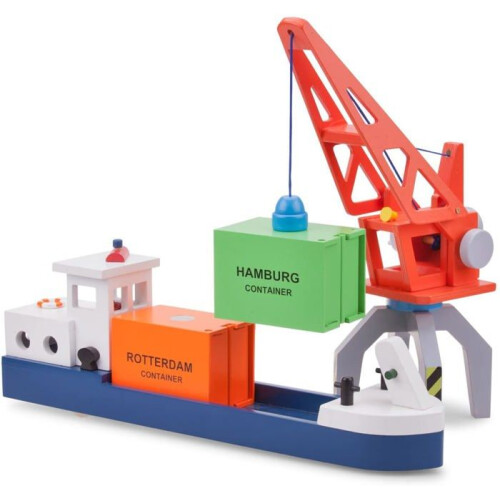 Grue pour Container - New Classic Toys - ref 0931 - Orange - Mixte - 3 ans 1