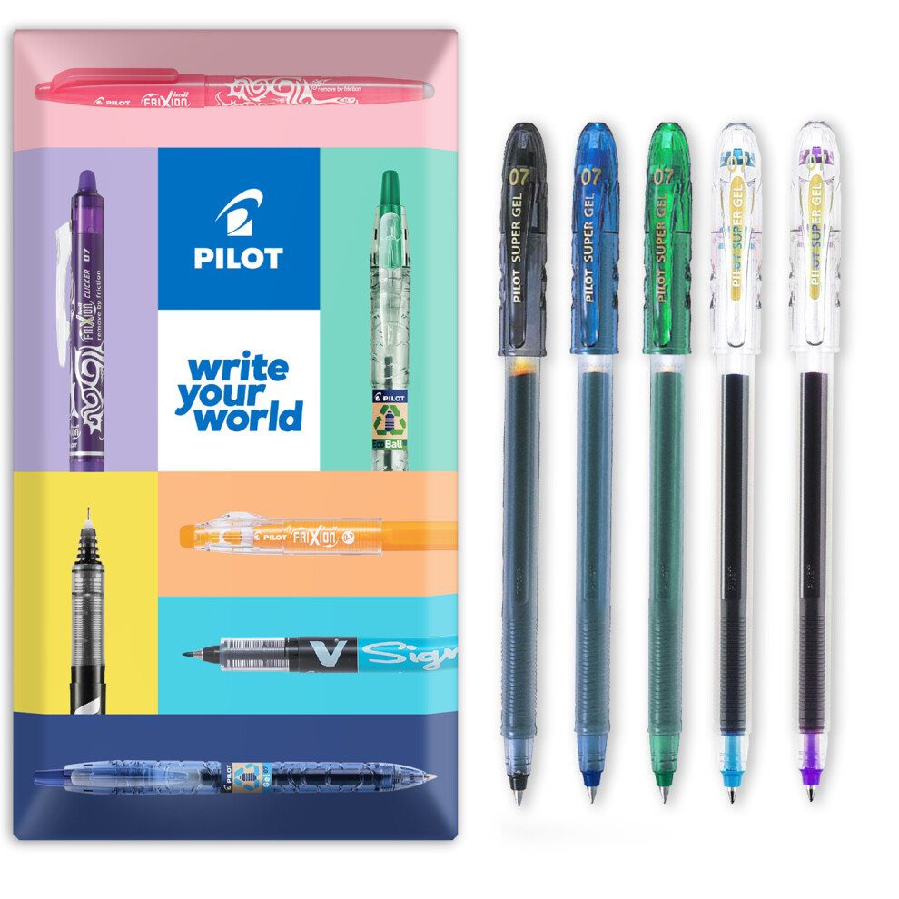 Pilot Super Gel Pen Super Fine 0.7Mm Pack Of 5 Colours