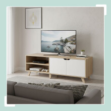 Tv-meubel met 6 vakken, geschikt voor tv's tot 60 inch.