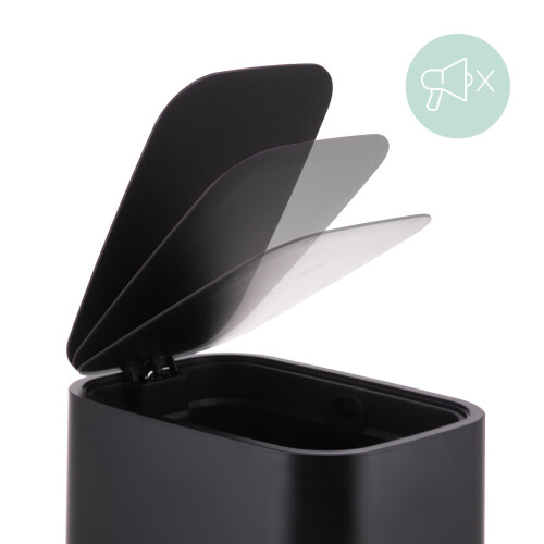 7L Square Pedal Bin - Plastic, Soft-Close Lid 1