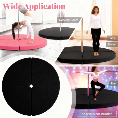 Tall Density Spongiform Exercise Mat Round Shape-Pink 120X120X3 2