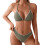 Women's Sexy Solid Color Lace Triangle Bikini-Matcha color L 1