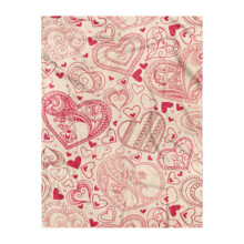 Rood Hart Flanellen Plaid 100x70cm