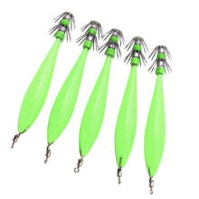 5 Stücke Garnelen Köder Köder Tintenfisch Jig 9,5 cm Glow Squid