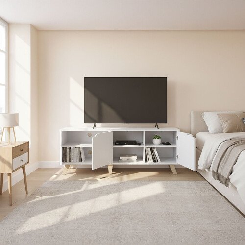 Meuble TV pour téléviseurs de 60 pouces, 6 compartiments 2