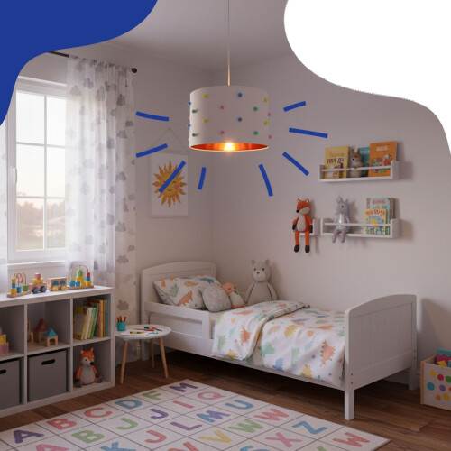 Dětská pokojová lampa s barevnými bambulkami 1