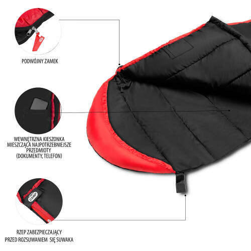 Schwarz-Roter Schlafsack, leicht, kompakt 2