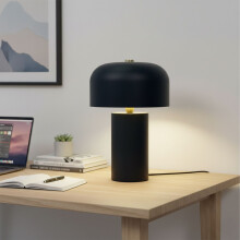 Paddenstoelvormige tafellamp - Minimalistisch design, gouden accenten