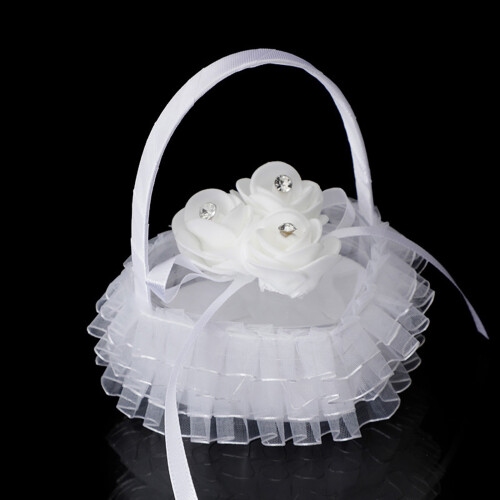 Wedding Ring Pillow Box Cloth White11x10cm 1