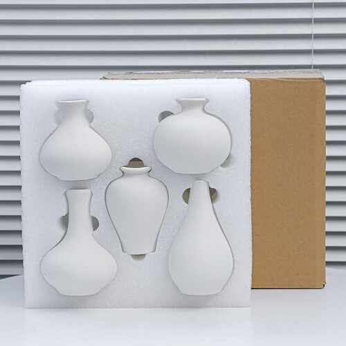 Ceramic Vase Set – Minimalist White & Black, 3or5pcs 2