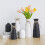 Ceramic Vase Set – Minimalist White & Black, 3or5pcs 4