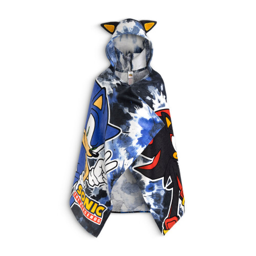 Sonic The Hedgehog Sonic the Hedgehog Poncho Towel (Boys Black)