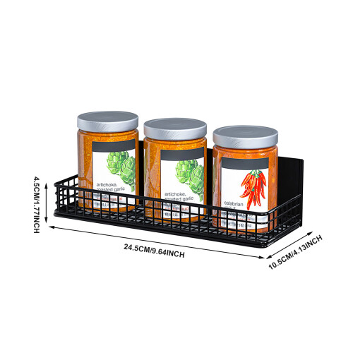 Magnetic Spice Rack Iron24.5x10.5cm White or Black 2