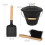 Ash Bin with Brush and Shovel - Iron, Black 4