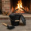 Ash Bin with Brush and Shovel - Iron, Black 5
