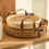 Round Rattan Serving Tray with Handle24x24x6cm 4