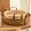 Round Rattan Serving Tray with Handle24x24x6cm 8