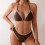 Ensemble de Bikini Triangle en dentelle de couleur-rose rouge XL 7