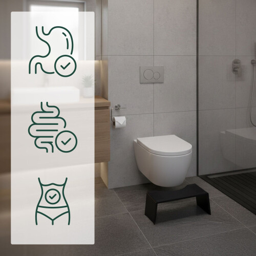Folding Bamboo Toilet Stool - Non-Slip, Space-Saving 2