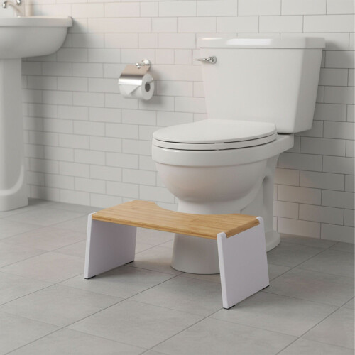 Folding Bamboo Toilet Stool - Non-Slip, Space-Saving 1