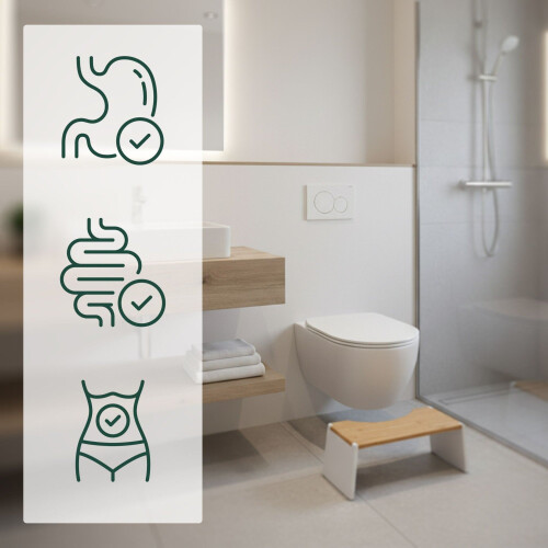 Folding Bamboo Toilet Stool - Non-Slip, Space-Saving 2