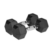 Støbejerns gummibelagte håndvægte HEX 2x6kg Rebel sekskantet sæt 12kg SOLID