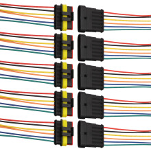 5Pcs Male Female Electrical Connector Plugs with Wire Quick-6P