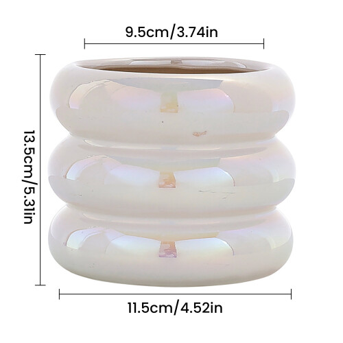 Ceramic Donut Vase13.5cm – White Black Grey Blue Pink 1