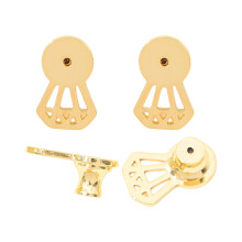 4Pieces Earring Backs Locking Earring Plugs Replacement-Gold
