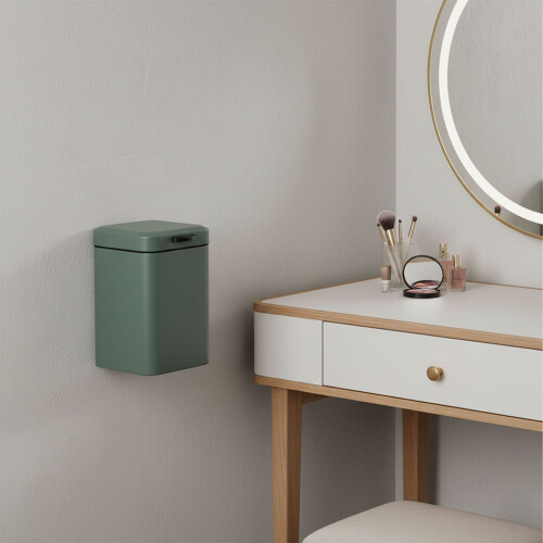 Wall-Mounted Bathroom Bin, 3L, Auto-Close Lid 2