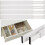 Adjustable Bamboo Drawer Organizer, White, 4-Pack 1