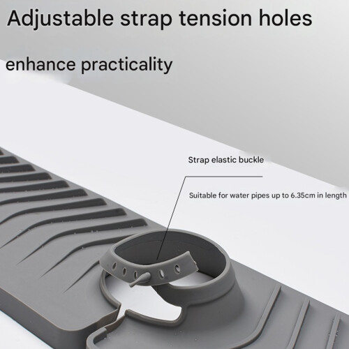 Scrubbable Rubberized Faucet Leak Prevention Pad Reduces-Black 2