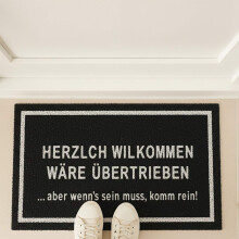 Kokosnoot deurmat, 60x40 cm, humoristische tekst, antislip