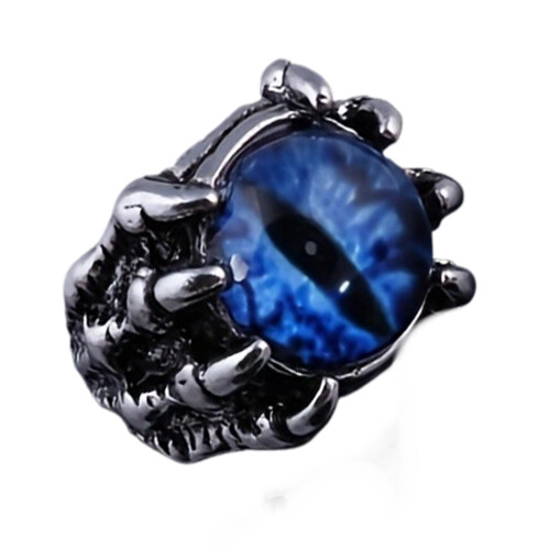 Open Rings Wolf Claw Demons Eye Adjustable Rings Finger-Blue