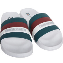 (, ) Lambretta Prince Men's White/Green Slides