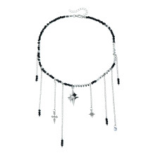 Comfortable Alloy Resin Necklace Star Crosses Designs Fringe