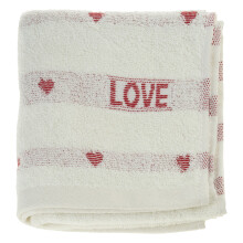 Alentines Day Gift Cotton Towel for Couples and Romance-White