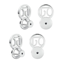 Lot de 4 fermoirs de boucles d'oreilles de remplacement,-Blanc