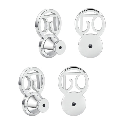 Lot de 4 fermoirs de boucles d'oreilles de remplacement,-Blanc