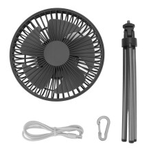 Wiederaufladbarer tragbarer Ventilator mit flexiblem Stativ und Powerbank