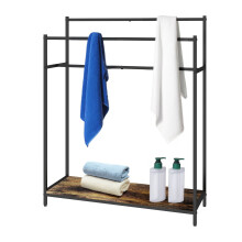 Industrial Towel Stand with Shelf - 3-Tier Hanging Space