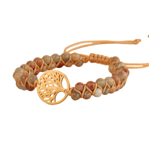 Natural African Turquoise Double Braided Adjustable Bracelet-1