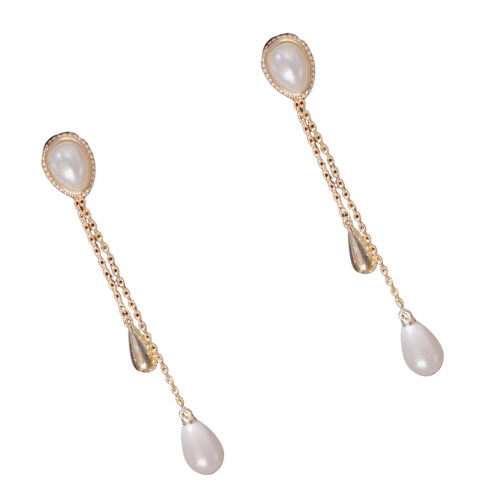 Stylish Waterdrop Crystal Drop Earrings Featuring-silver