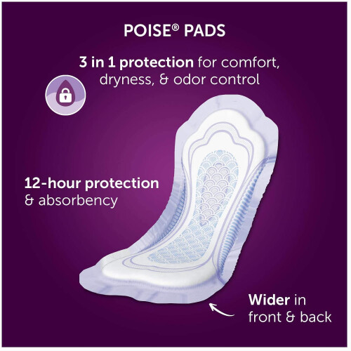 Poise Incontinence Pads, Maximum Absorbency, Regular, 48 Count (Pack of 2) (Regular Length) 1