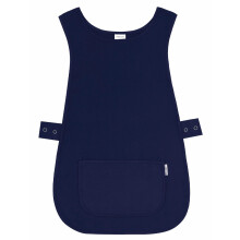 (M, Navy) Women Work Tabard with Pocket Apron for Men Cleaning, Salon, Kitchen, Gardening